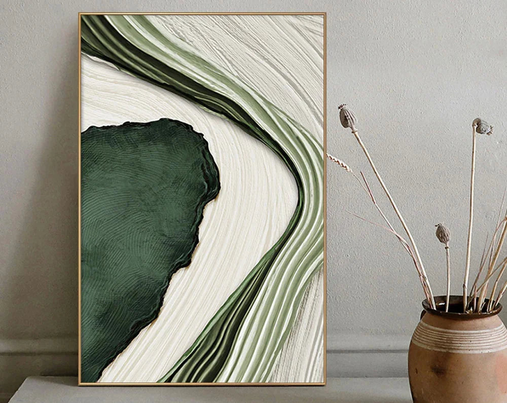 Multicolor Flowing Greens Canvas Painting For Home Decoration - Artwallpainting