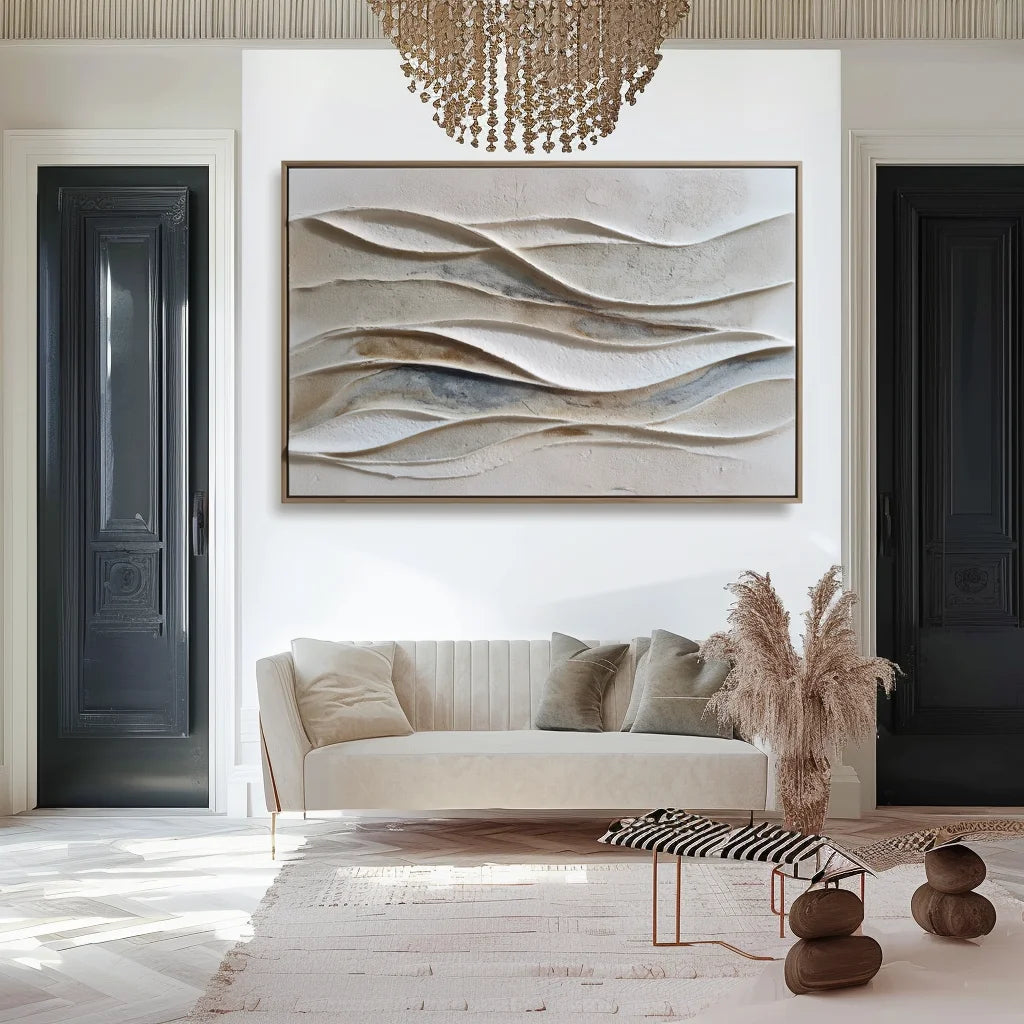 Multicolor Flowing Harmony Textured Wave Wall Art - Artwallpainting