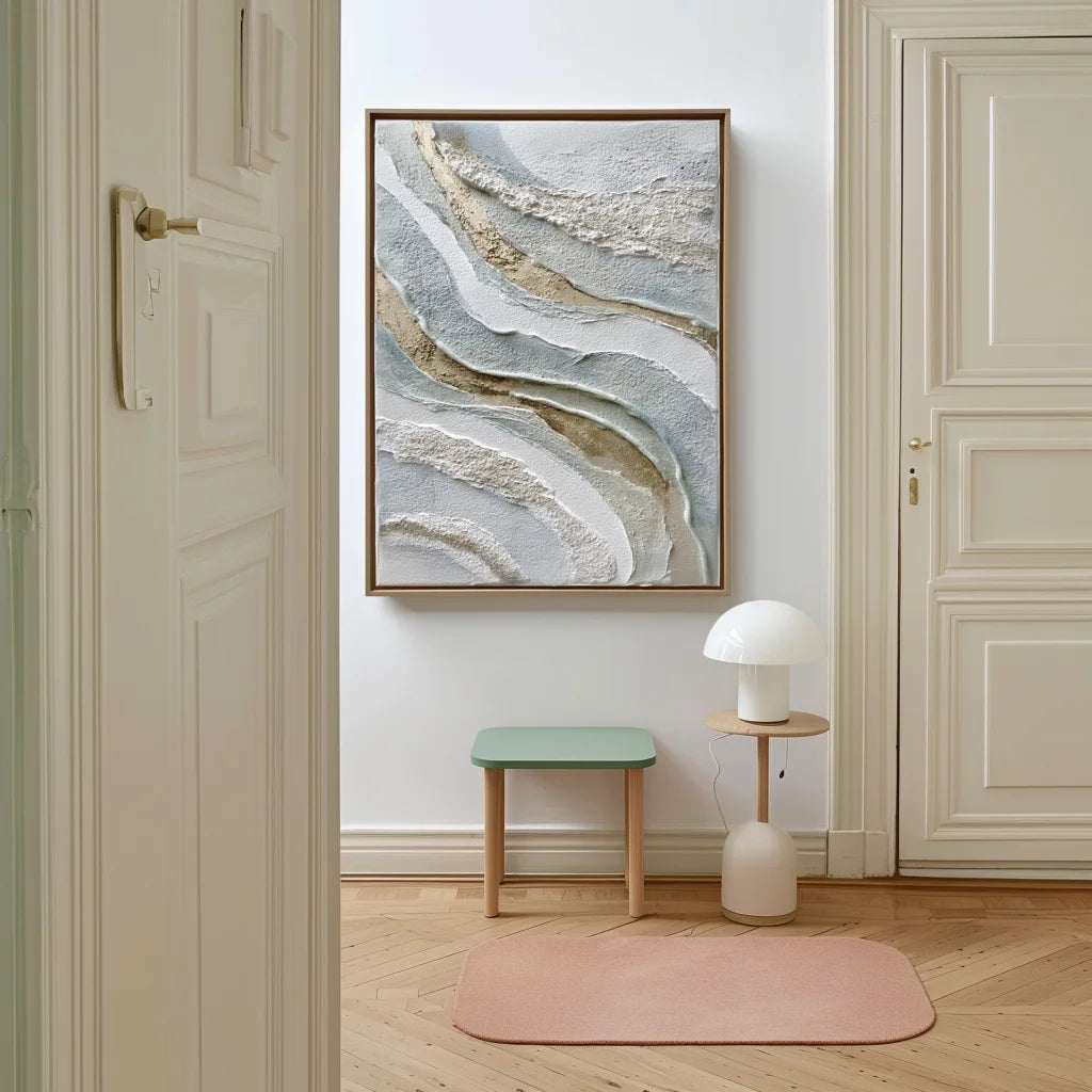 Multicolor Flowing Layers Textured Abstract Wall Art - Artwallpainting