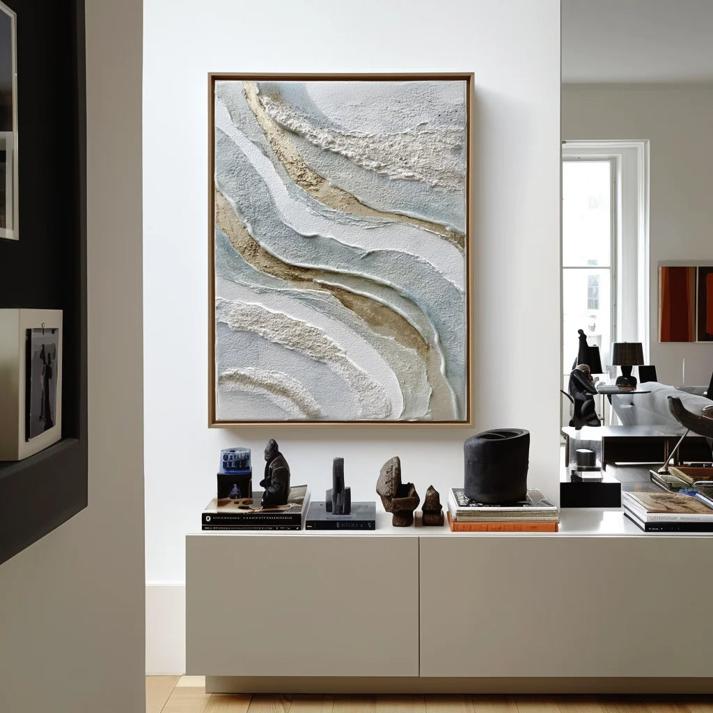 Multicolor Flowing Layers Textured Abstract Wall Art - Artwallpainting