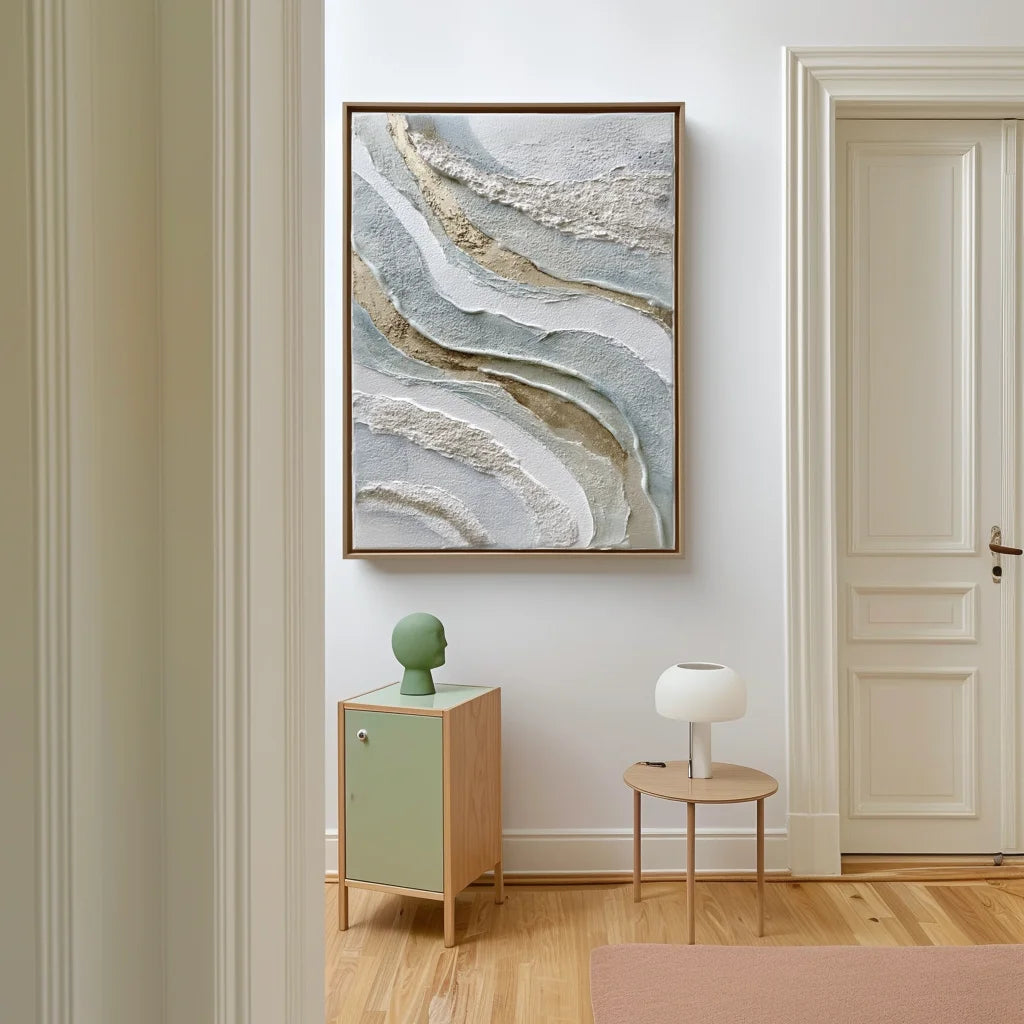 Multicolor Flowing Layers Textured Abstract Wall Art - Artwallpainting