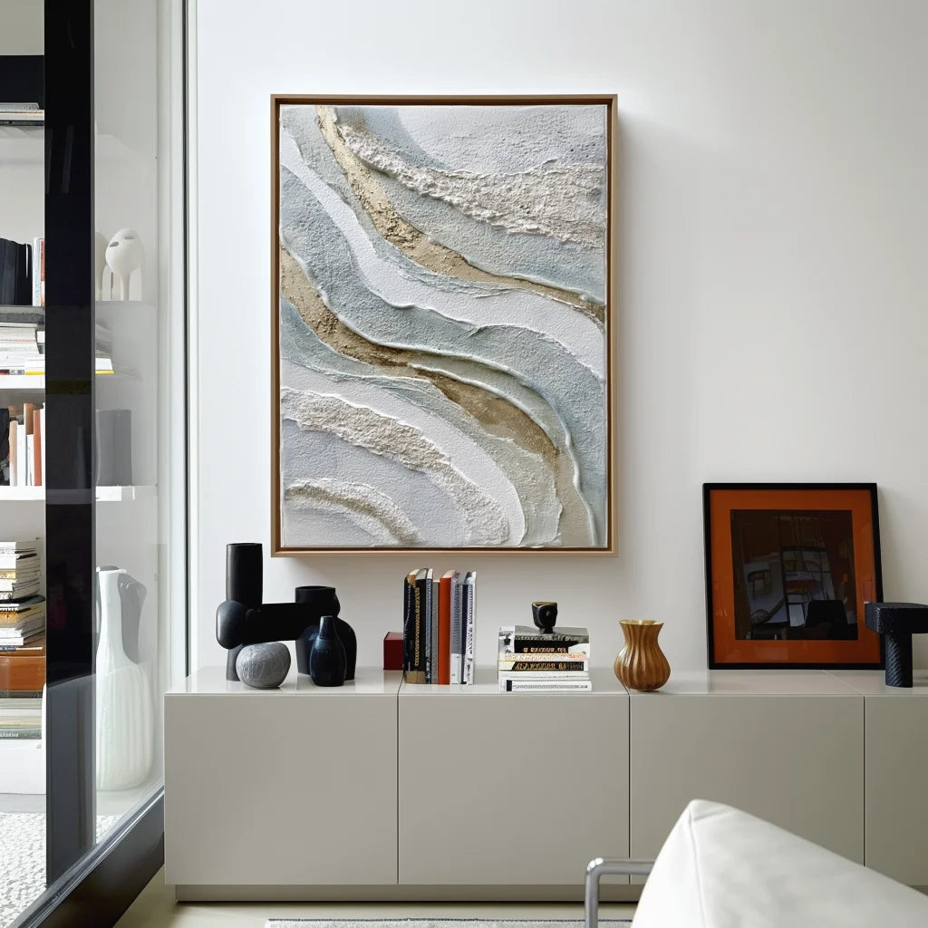 Multicolor Flowing Layers Textured Abstract Wall Art - Artwallpainting