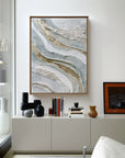 Multicolor Flowing Layers Textured Abstract Wall Art - Artwallpainting