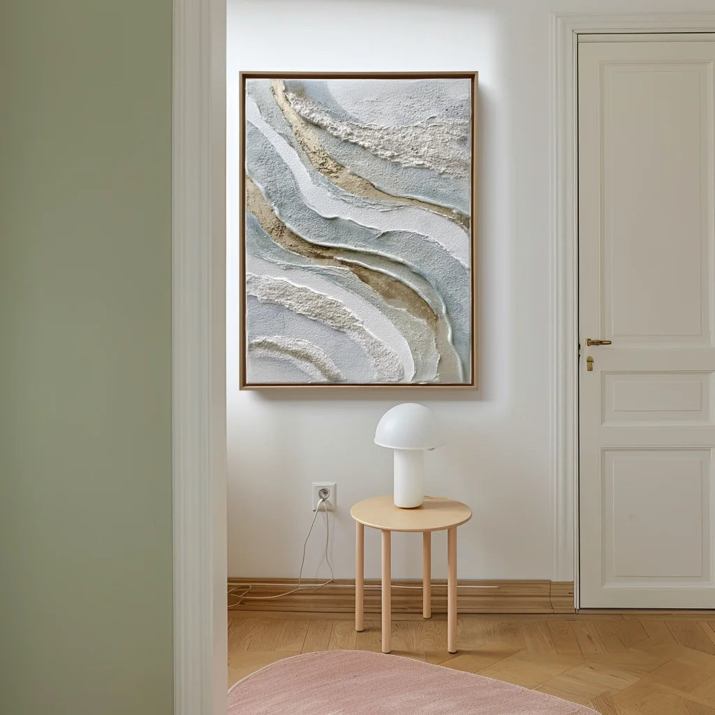 Multicolor Flowing Layers Textured Abstract Wall Art - Artwallpainting