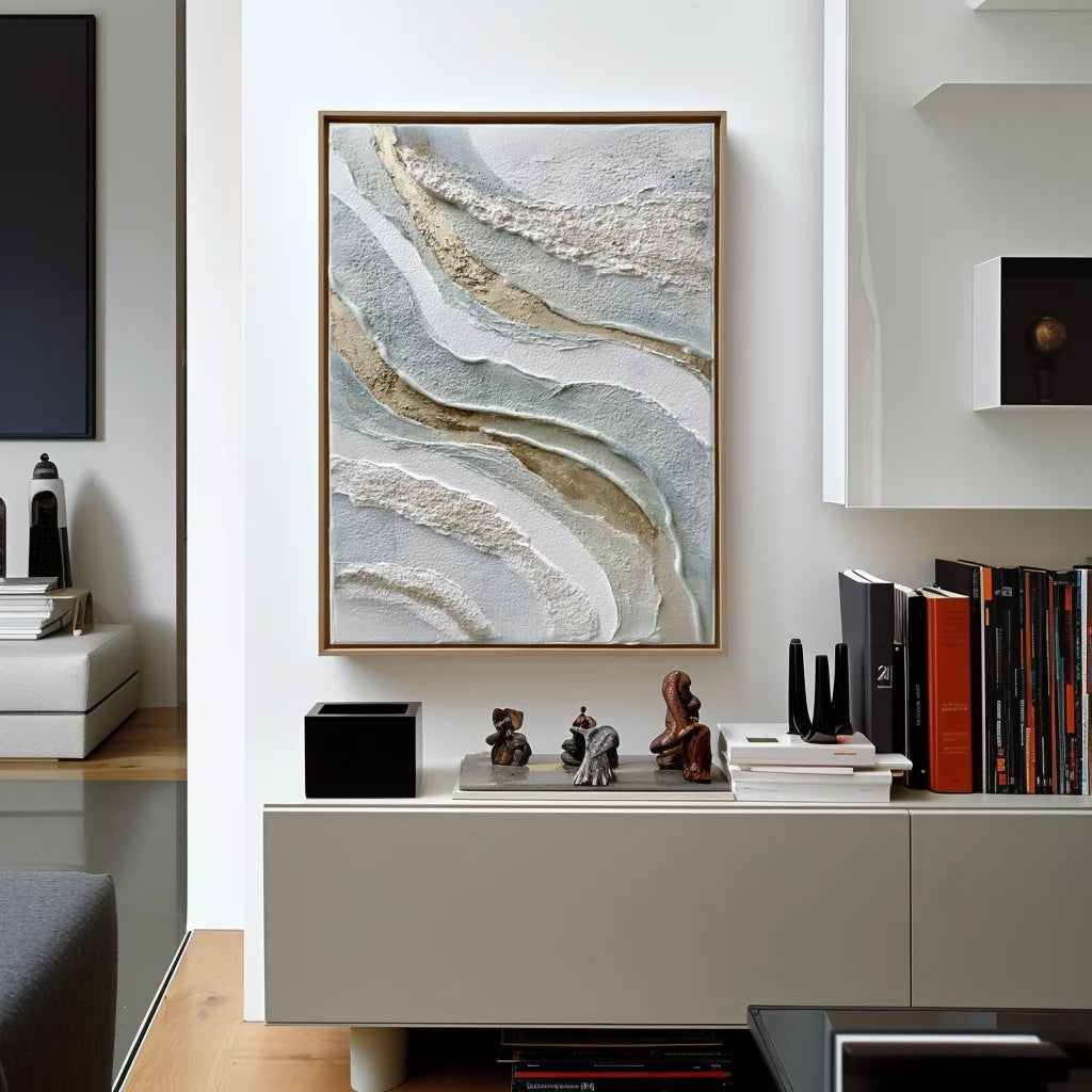 Multicolor Flowing Layers Textured Abstract Wall Art - Artwallpainting