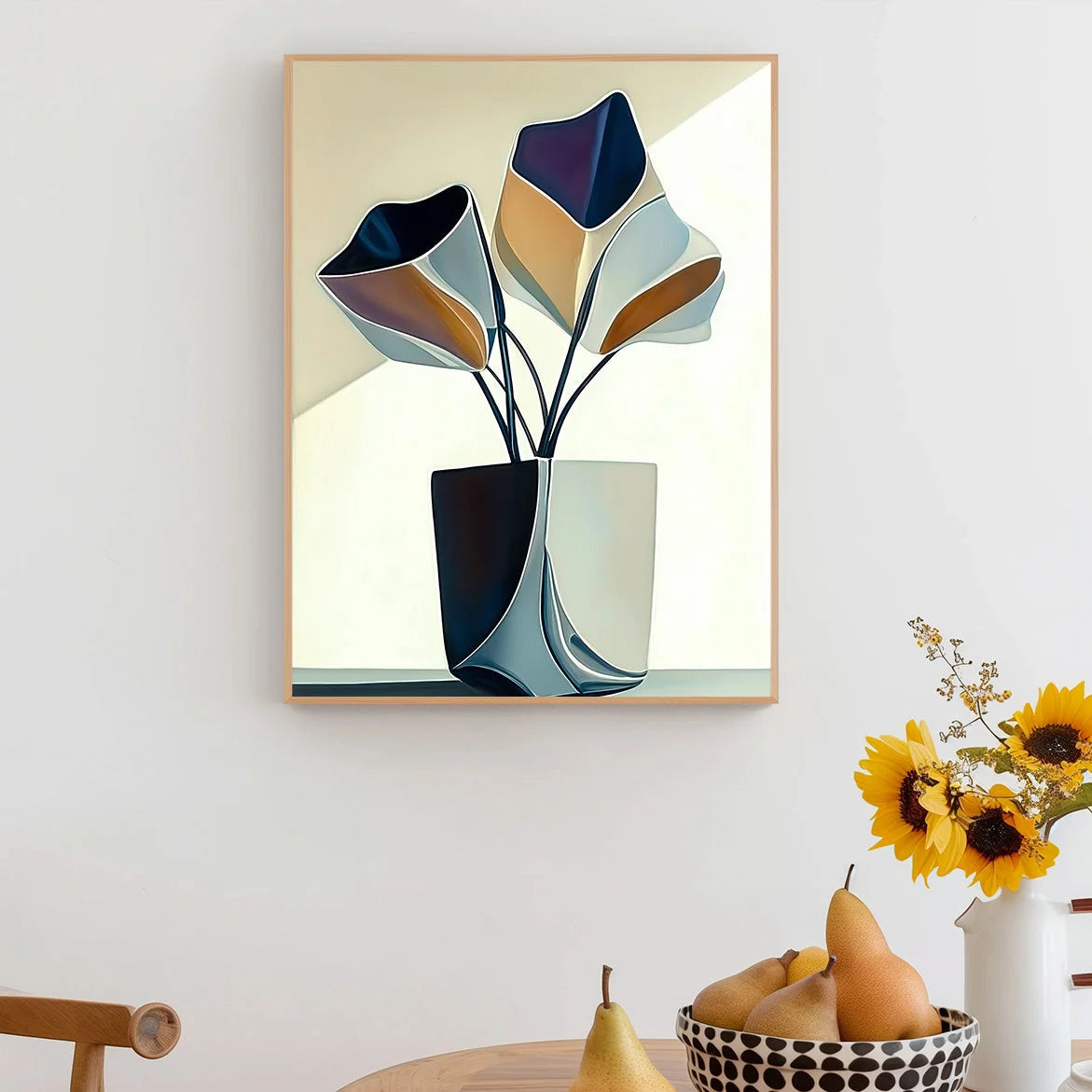 Multicolor Folded Petals-Geometric Abstract Flower Decorative Wall Art - Artwallpainting