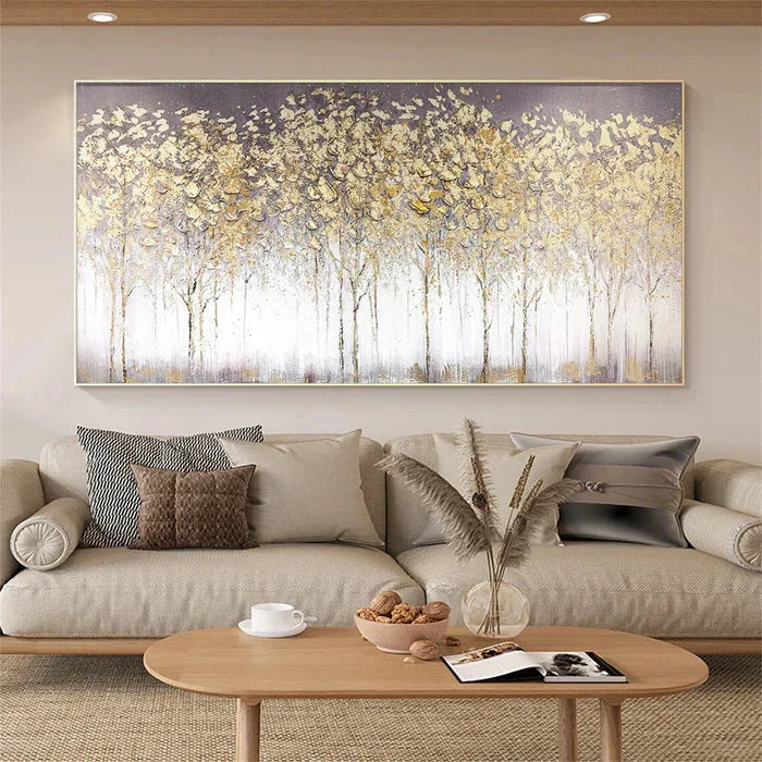 Multicolor Forest Textured Abstract Oil Painting - Nature-Inspired Art For International - Artwallpainting