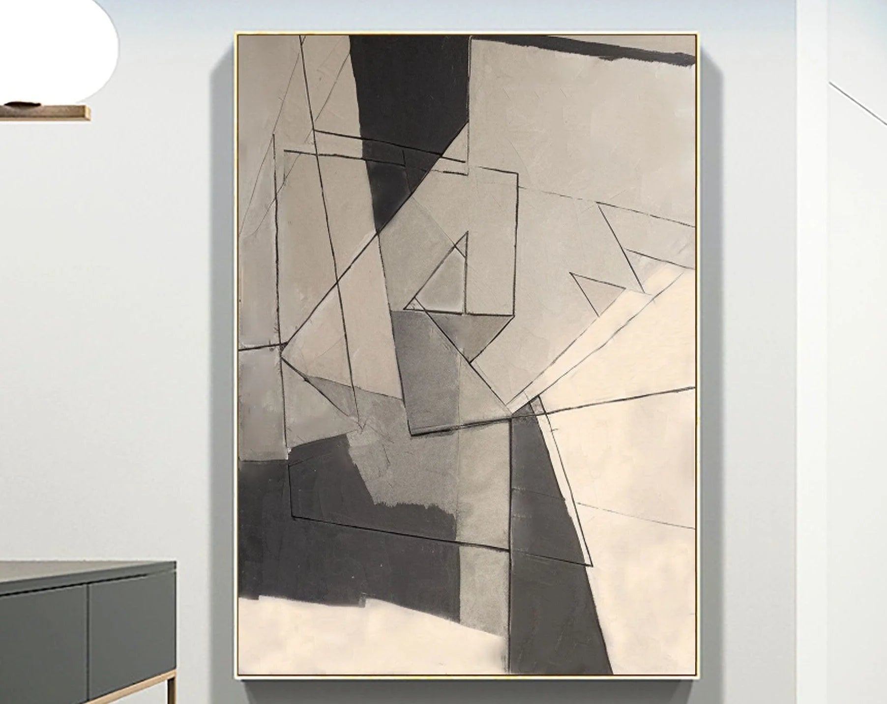 Multicolor Fractured Dimensions Modern Abstract Geometry - Artwallpainting