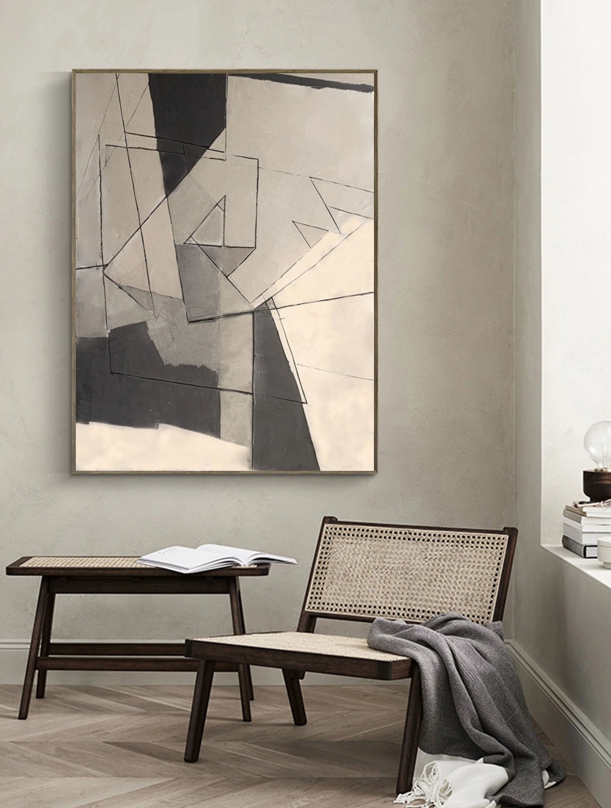 Multicolor Fractured Dimensions Modern Abstract Geometry - Artwallpainting