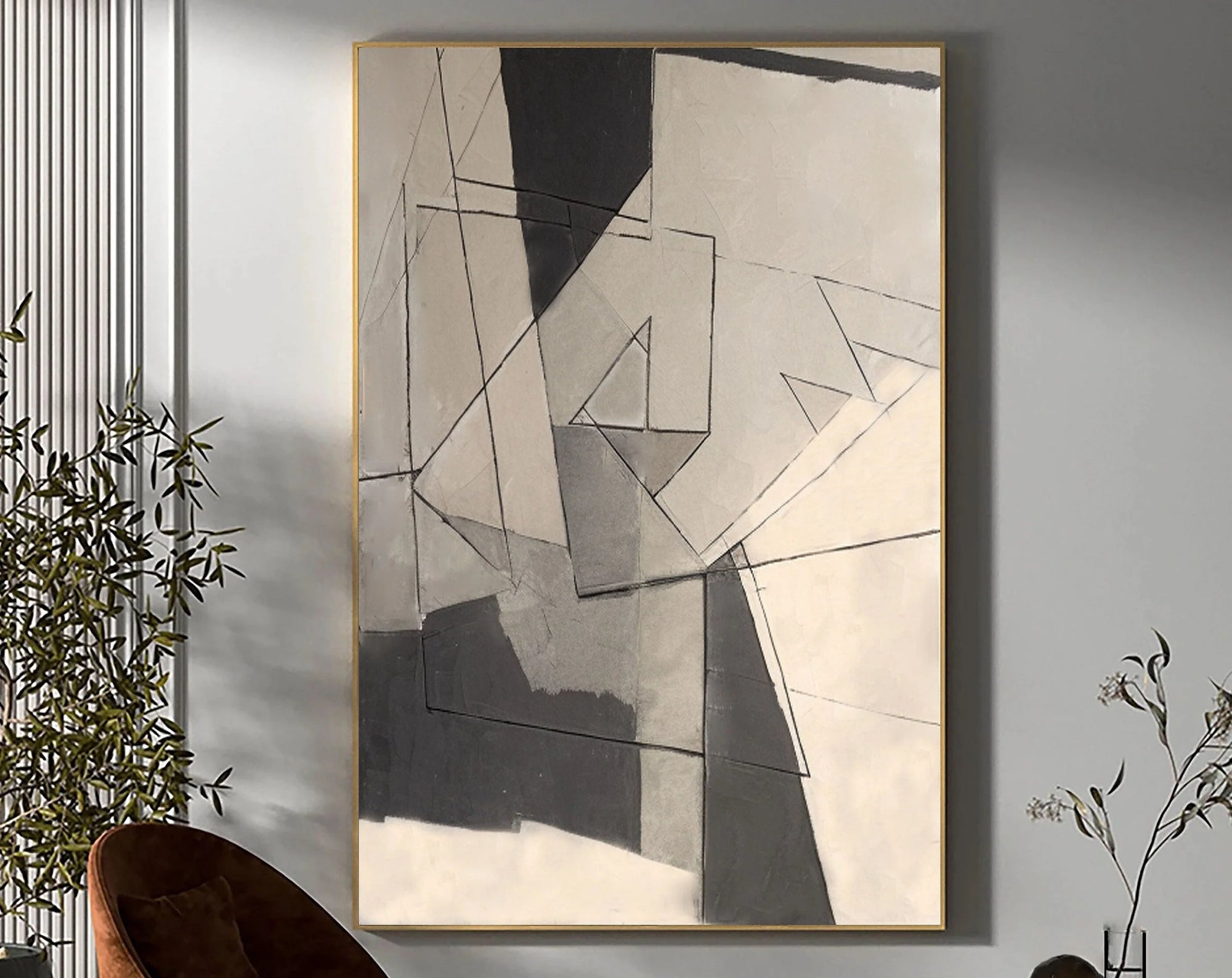 Multicolor Fractured Dimensions Modern Abstract Geometry - Artwallpainting