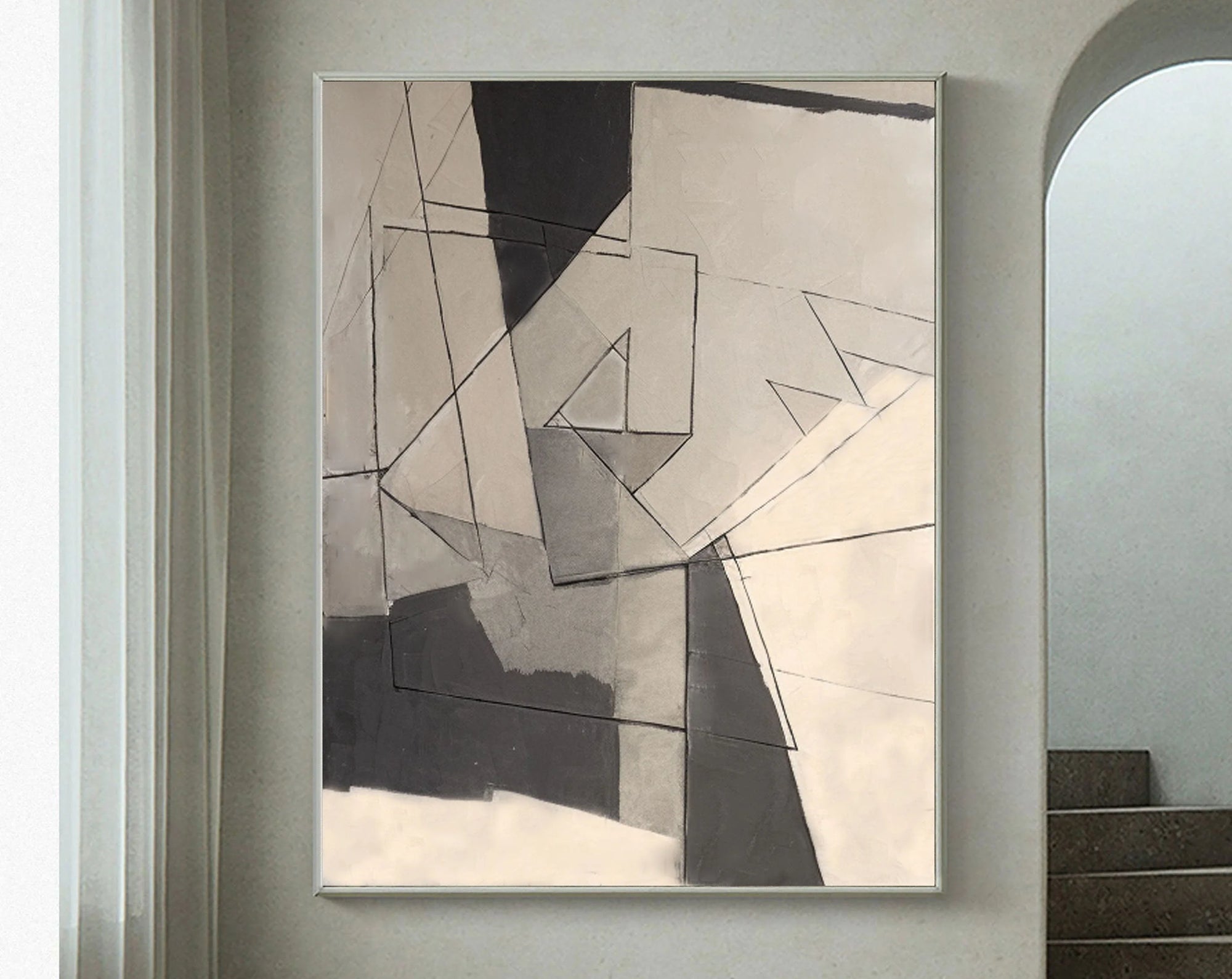 Multicolor Fractured Dimensions Modern Abstract Geometry - Artwallpainting