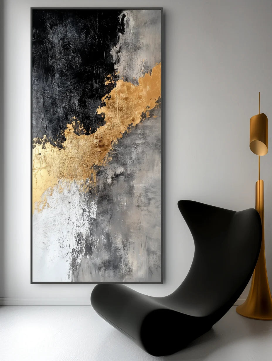 Multicolor Fractured Light - Vertical Abstract Oil Painting For Living Room Decor - Artwallpainting