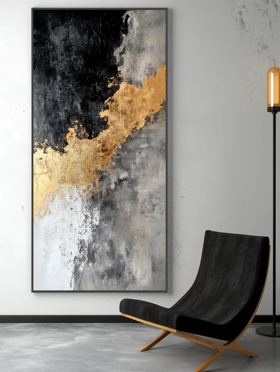 Multicolor Fractured Light - Vertical Abstract Oil Painting For Living Room Decor - Artwallpainting
