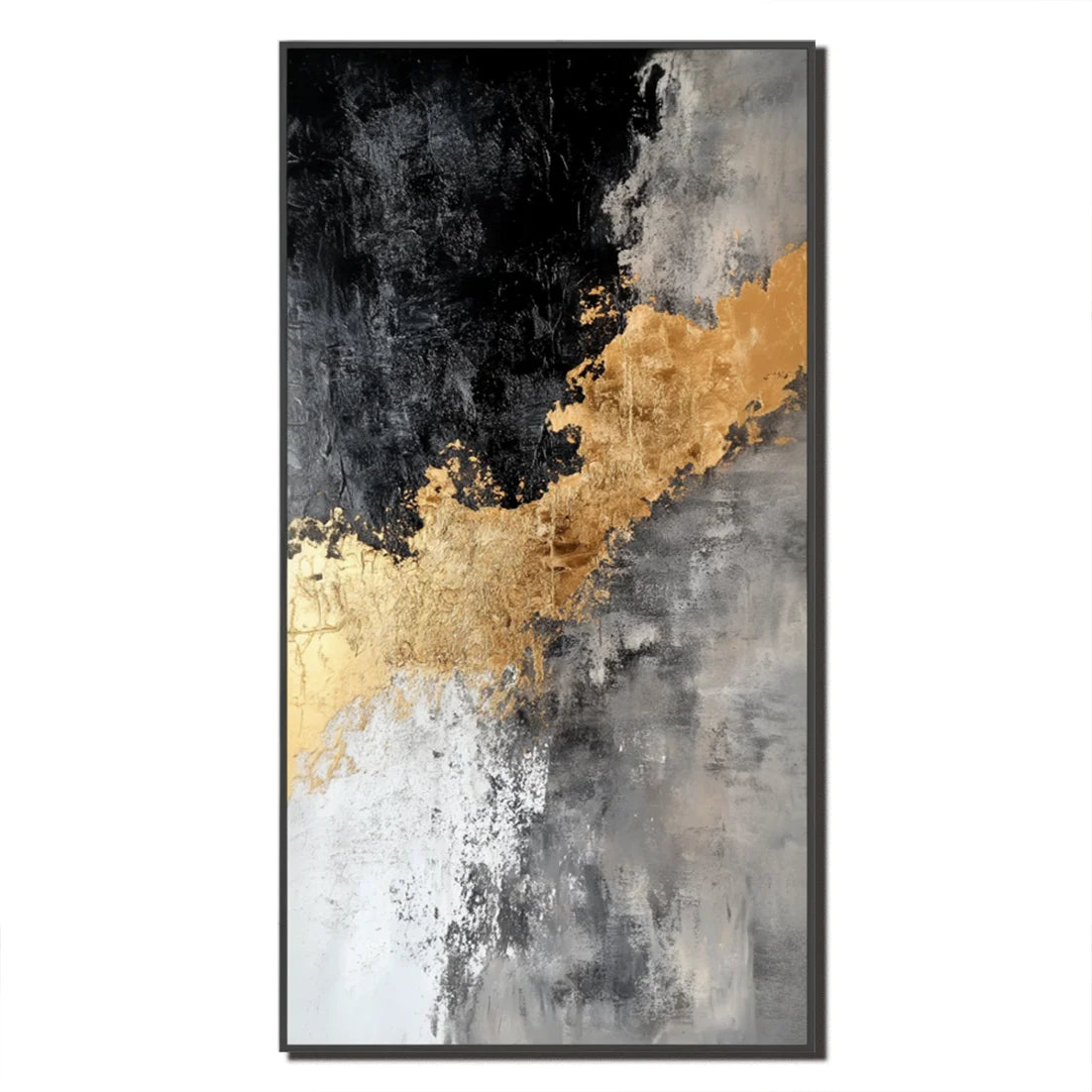 Multicolor Fractured Light - Vertical Abstract Oil Painting For Living Room Decor - Artwallpainting