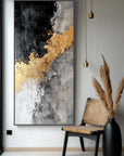 Multicolor Fractured Light - Vertical Abstract Oil Painting For Living Room Decor - Artwallpainting