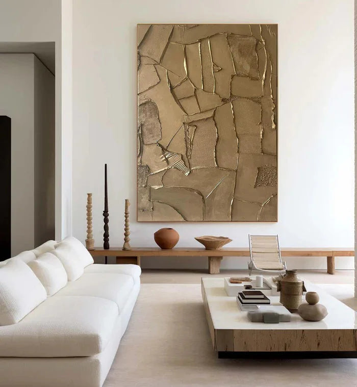Multicolor Fragments - Modern Wabi-Sabi Textured Abstract Oil Painting - Artwallpainting