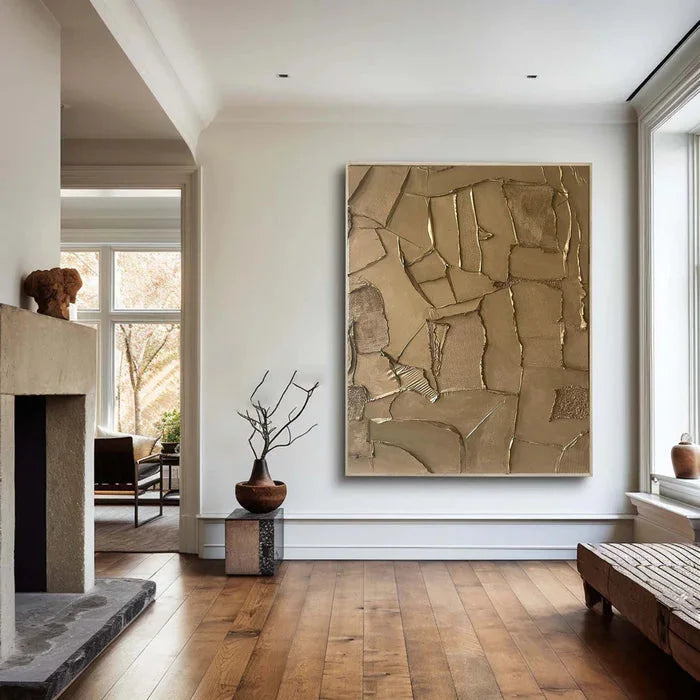 Multicolor Fragments - Modern Wabi-Sabi Textured Abstract Oil Painting - Artwallpainting