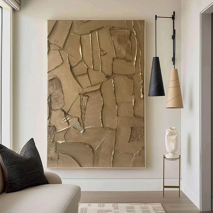 Multicolor Fragments - Modern Wabi-Sabi Textured Abstract Oil Painting - Artwallpainting