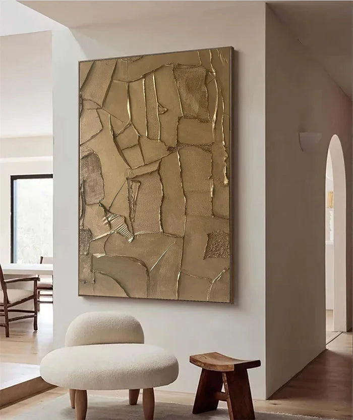 Multicolor Fragments - Modern Wabi-Sabi Textured Abstract Oil Painting - Artwallpainting
