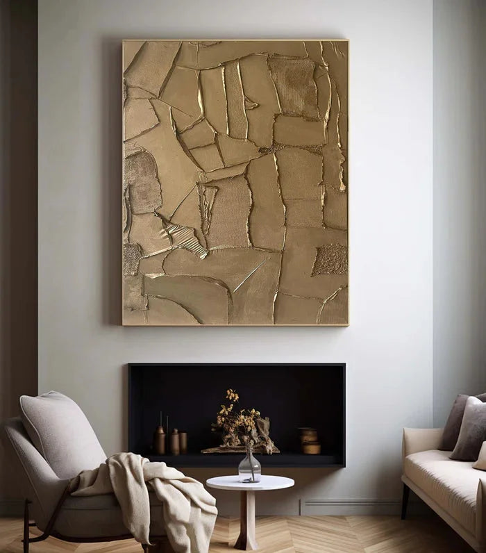 Multicolor Fragments - Modern Wabi-Sabi Textured Abstract Oil Painting - Artwallpainting