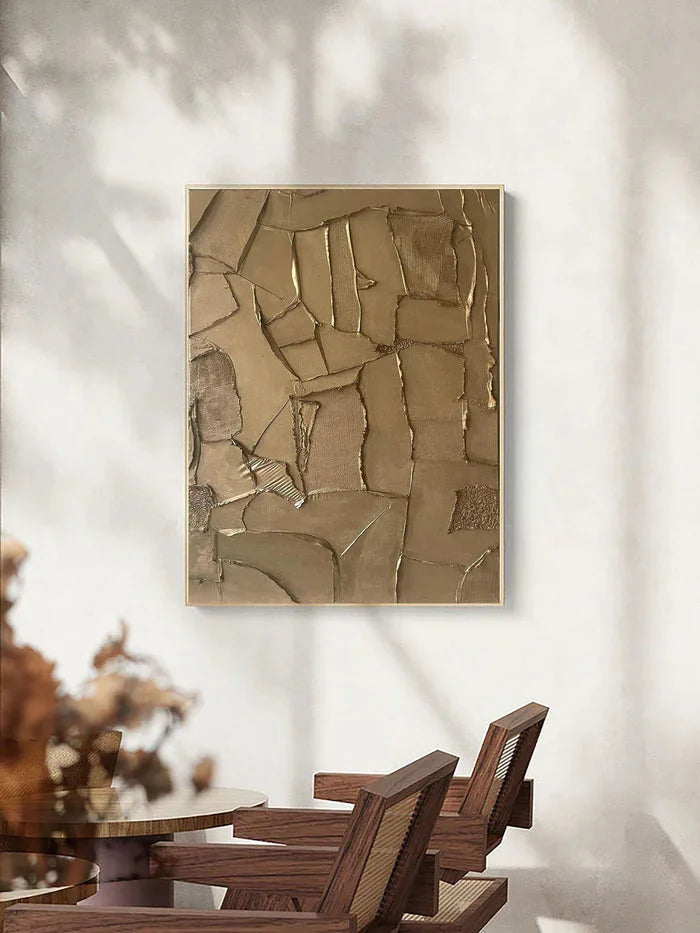 Multicolor Fragments - Modern Wabi-Sabi Textured Abstract Oil Painting - Artwallpainting