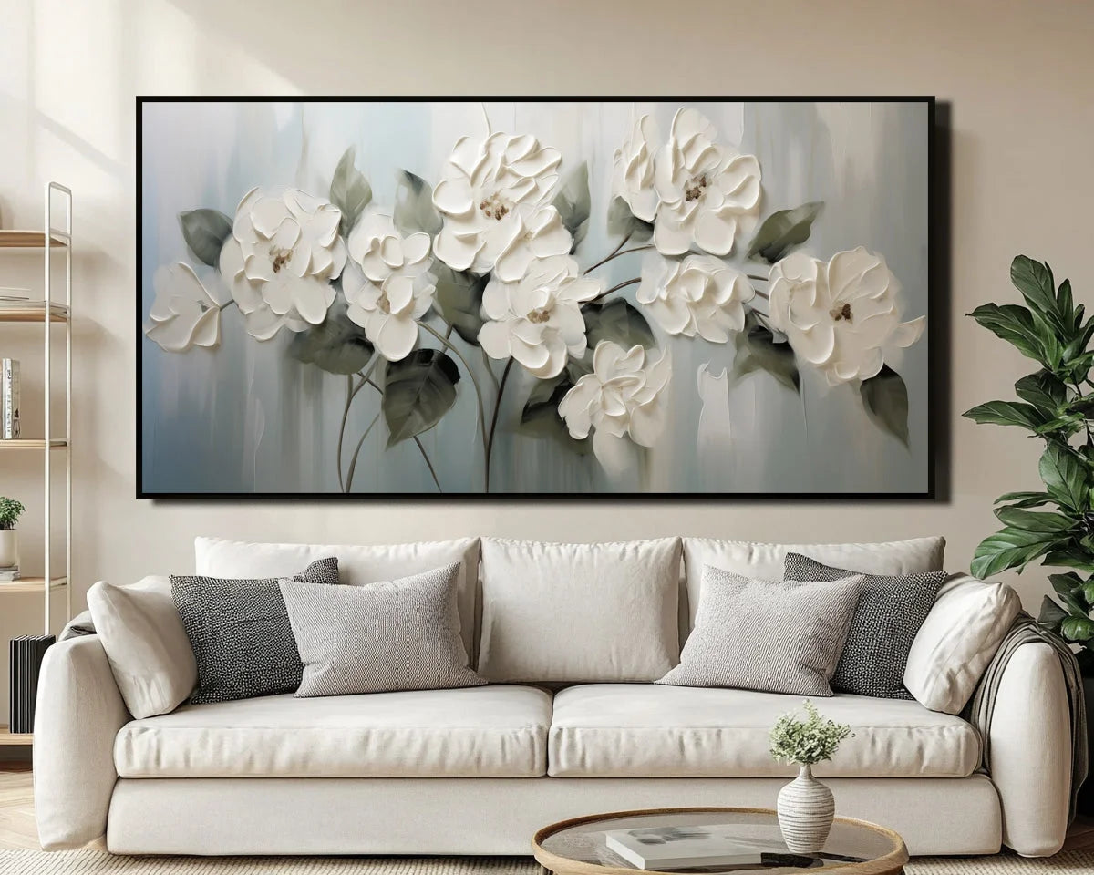 Multicolor Garden Elegance-Wabi-Sabi Style Hand-Painted Morandi Color Series Floral Texture Wall Art - Artwallpainting