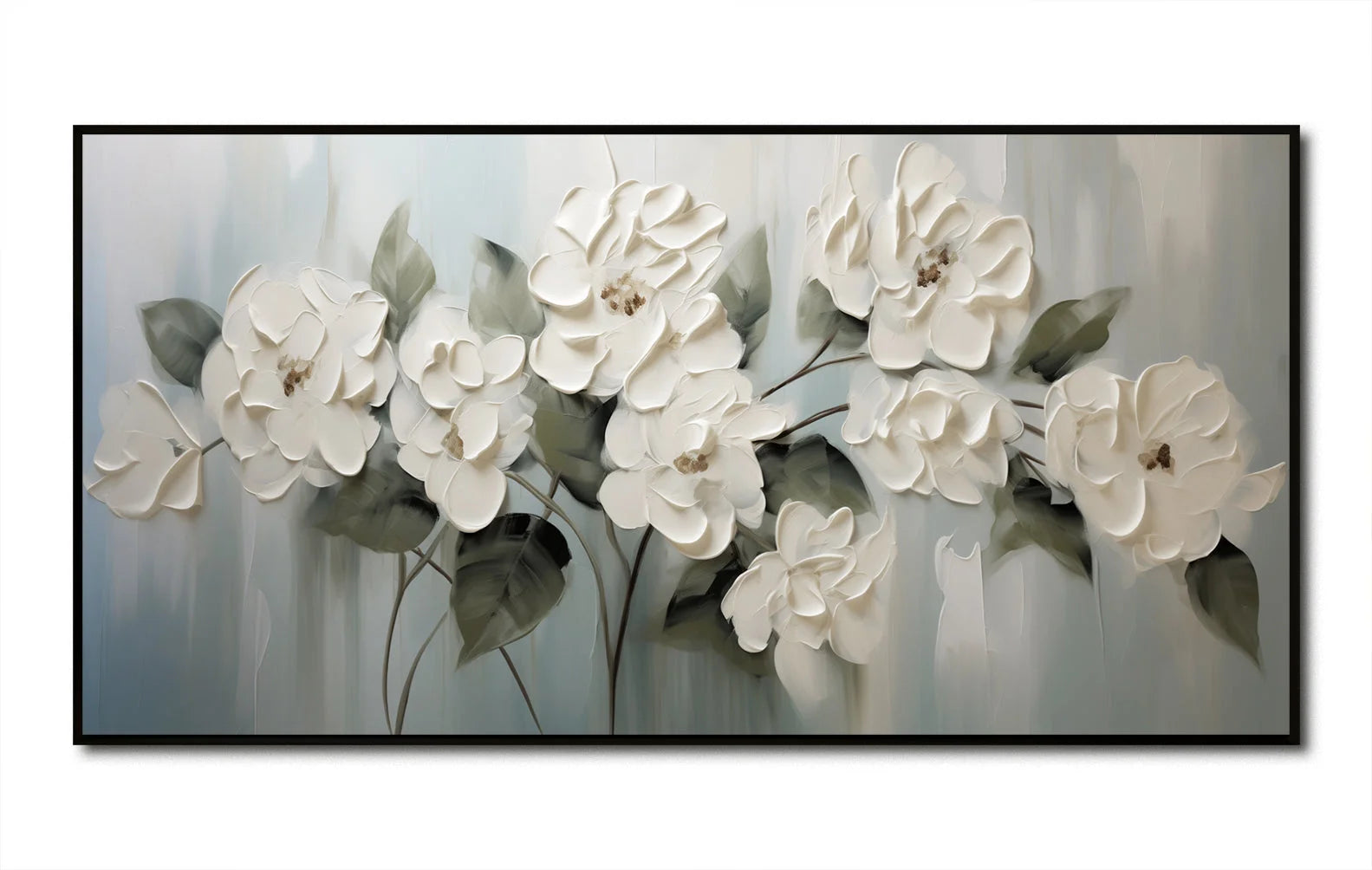 Multicolor Garden Elegance-Wabi-Sabi Style Hand-Painted Morandi Color Series Floral Texture Wall Art - Artwallpainting