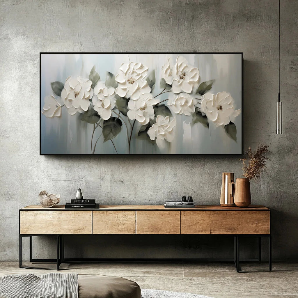 Multicolor Garden Elegance-Wabi-Sabi Style Hand-Painted Morandi Color Series Floral Texture Wall Art - Artwallpainting