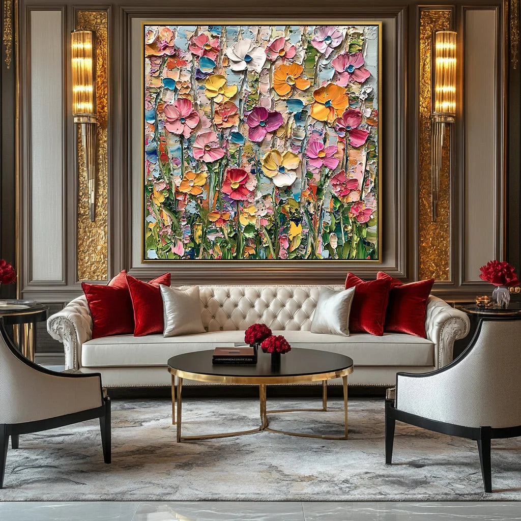 Multicolor Garden Melody - Floral Canvas - Artwallpainting