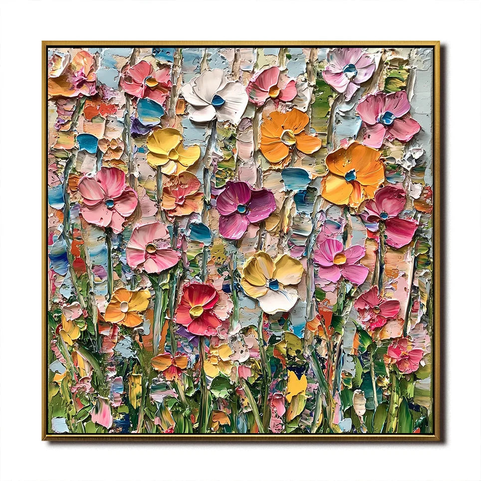 Multicolor Garden Melody - Floral Canvas - Artwallpainting