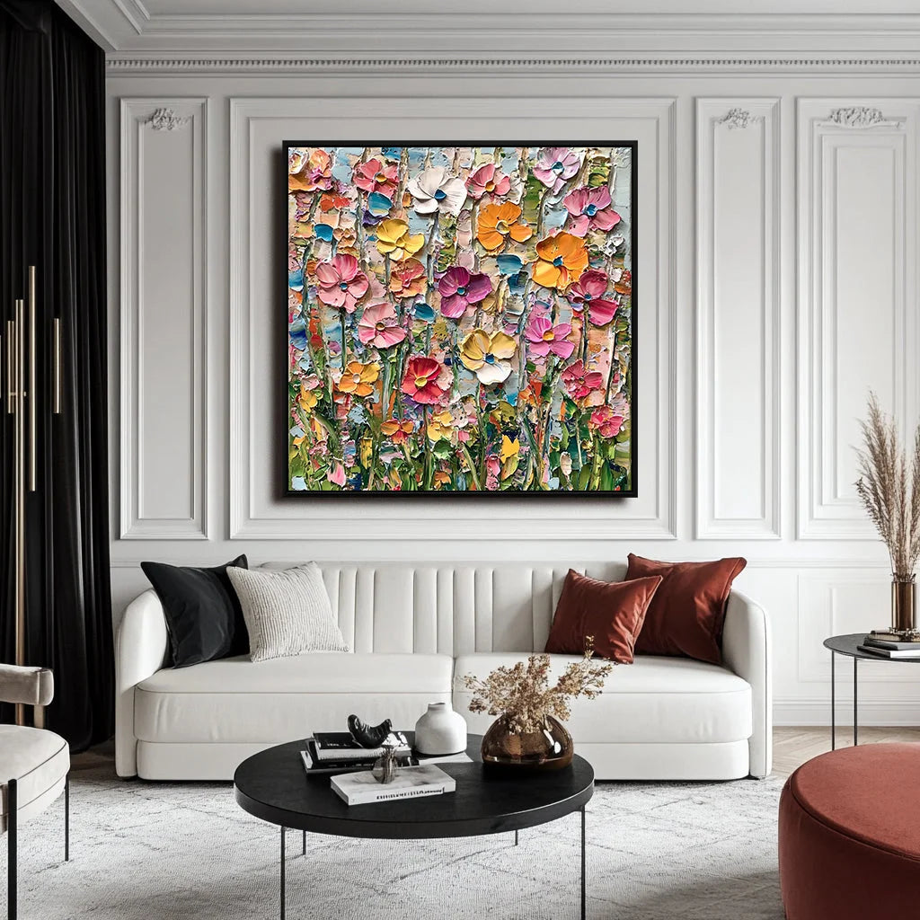 Multicolor Garden Melody - Floral Canvas - Artwallpainting