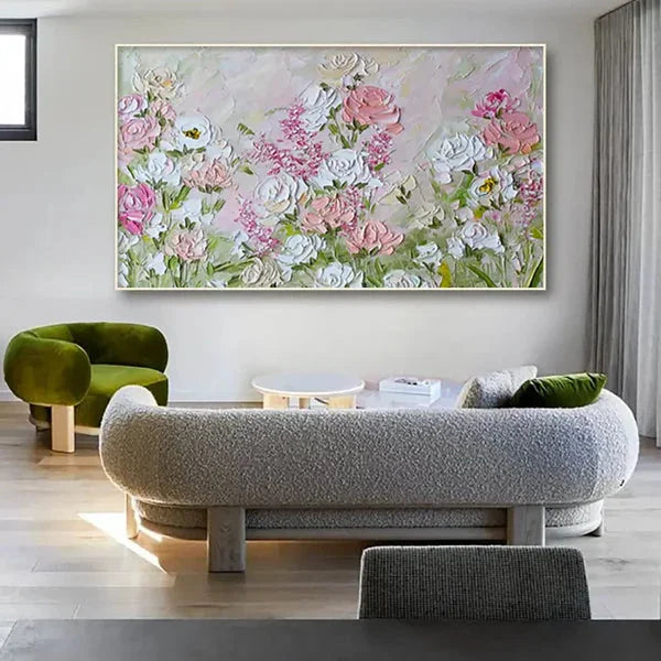 Multicolor Garden Of Bloom Textured Floral Art - Artwallpainting