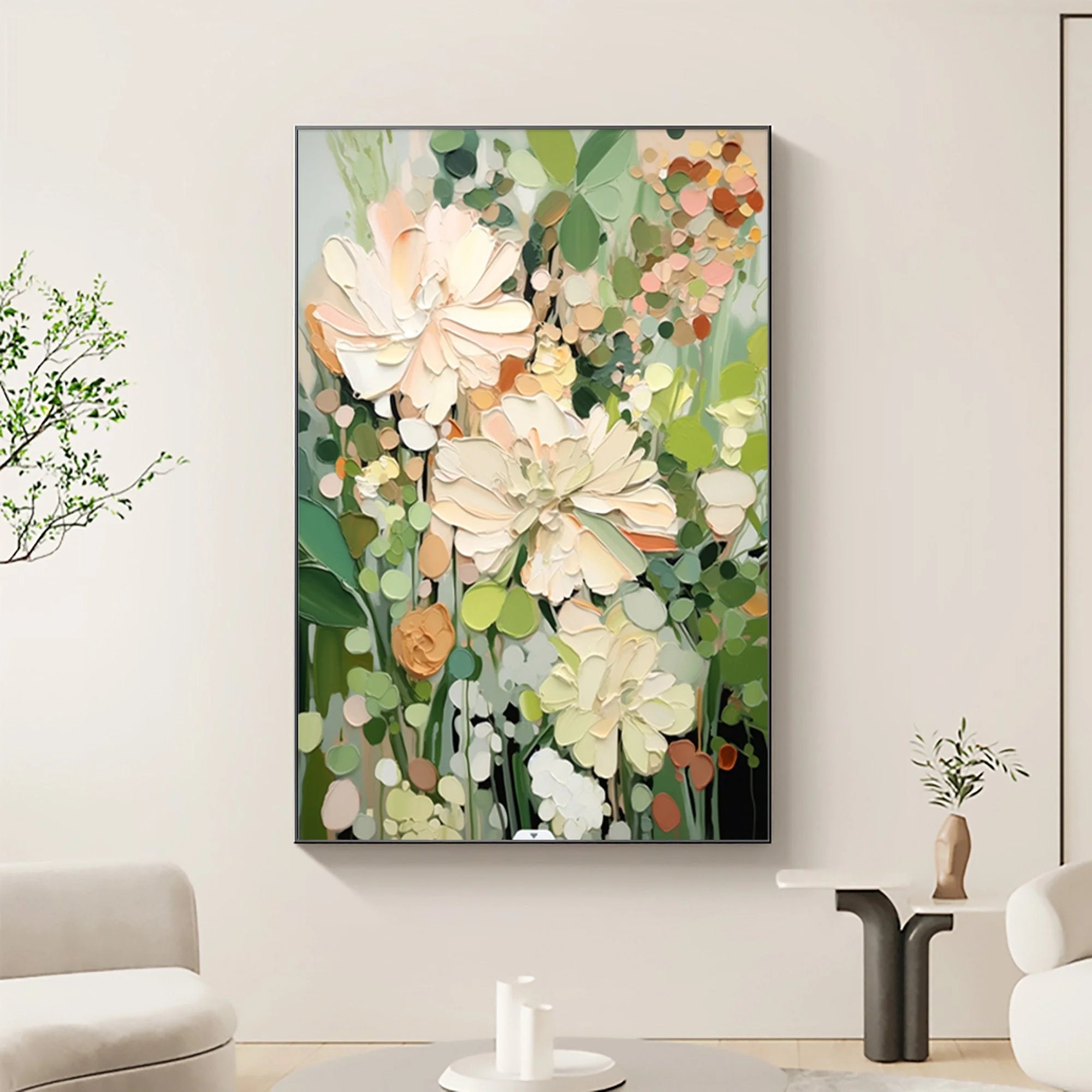 Multicolor Garden Serenity Canvas Painting For Home Decoration - Artwallpainting