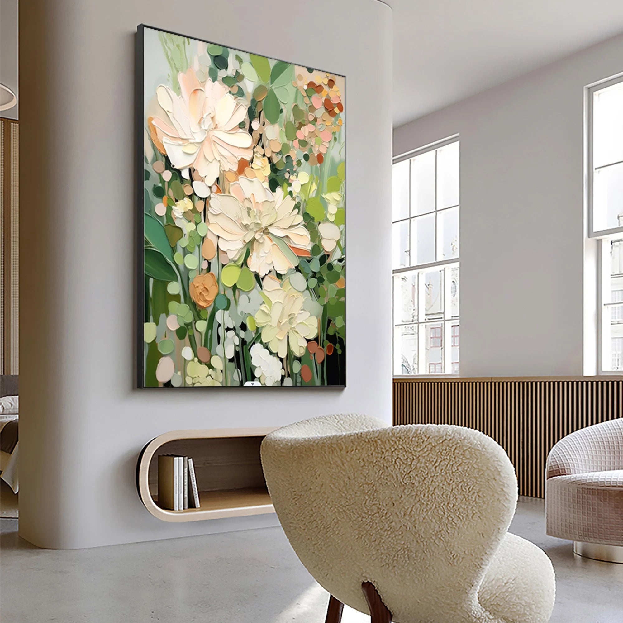 Multicolor Garden Serenity Canvas Painting For Home Decoration - Artwallpainting