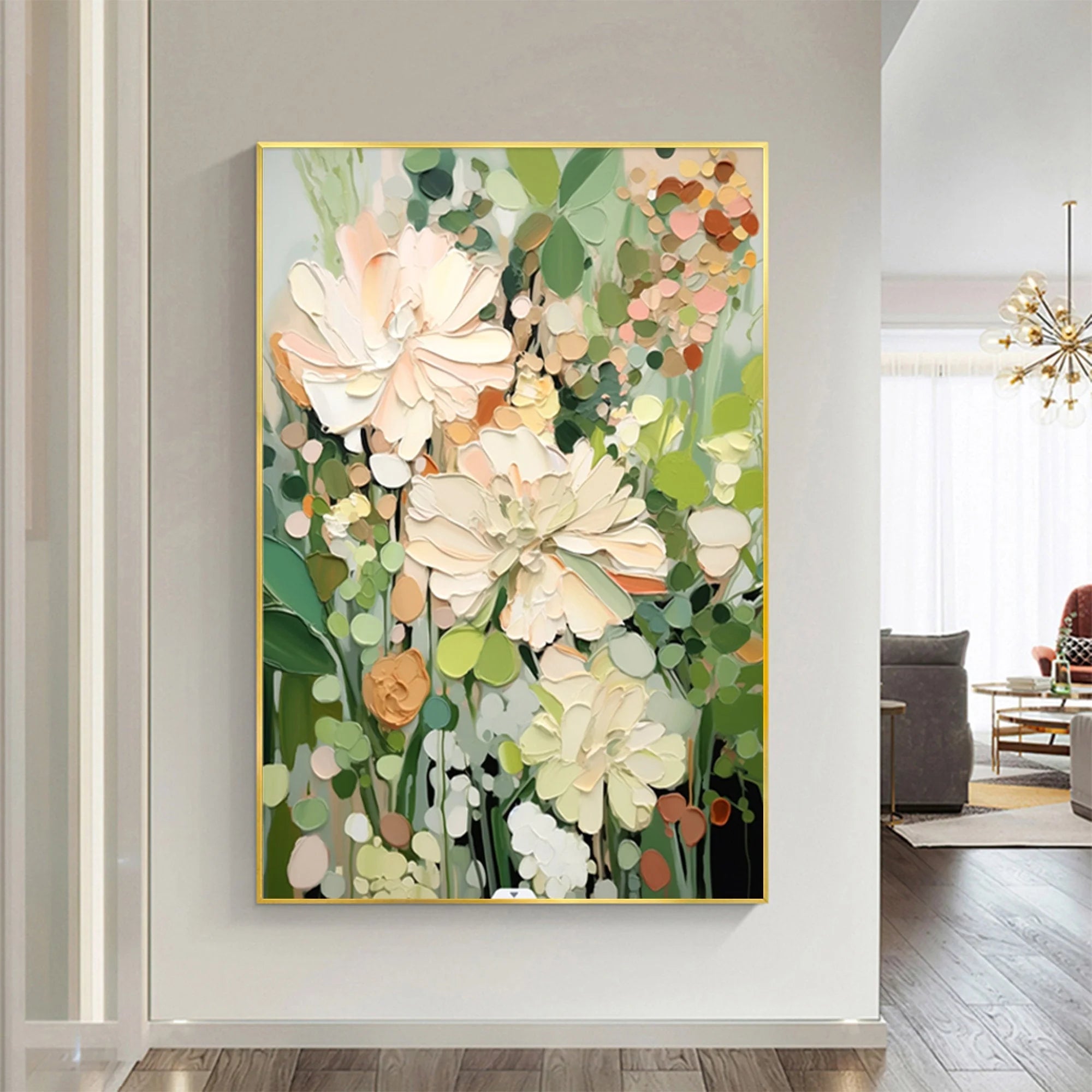 Multicolor Garden Serenity Canvas Painting For Home Decoration - Artwallpainting