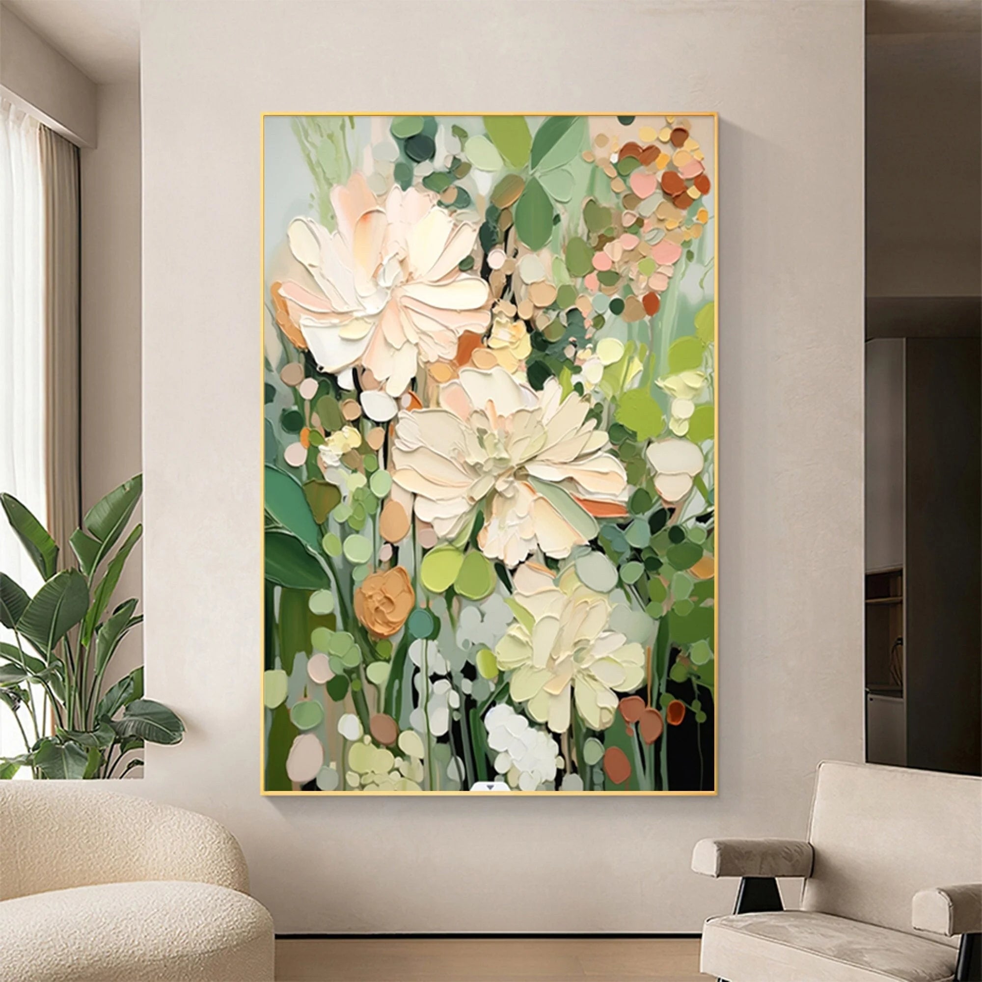 Multicolor Garden Serenity Canvas Painting For Home Decoration - Artwallpainting