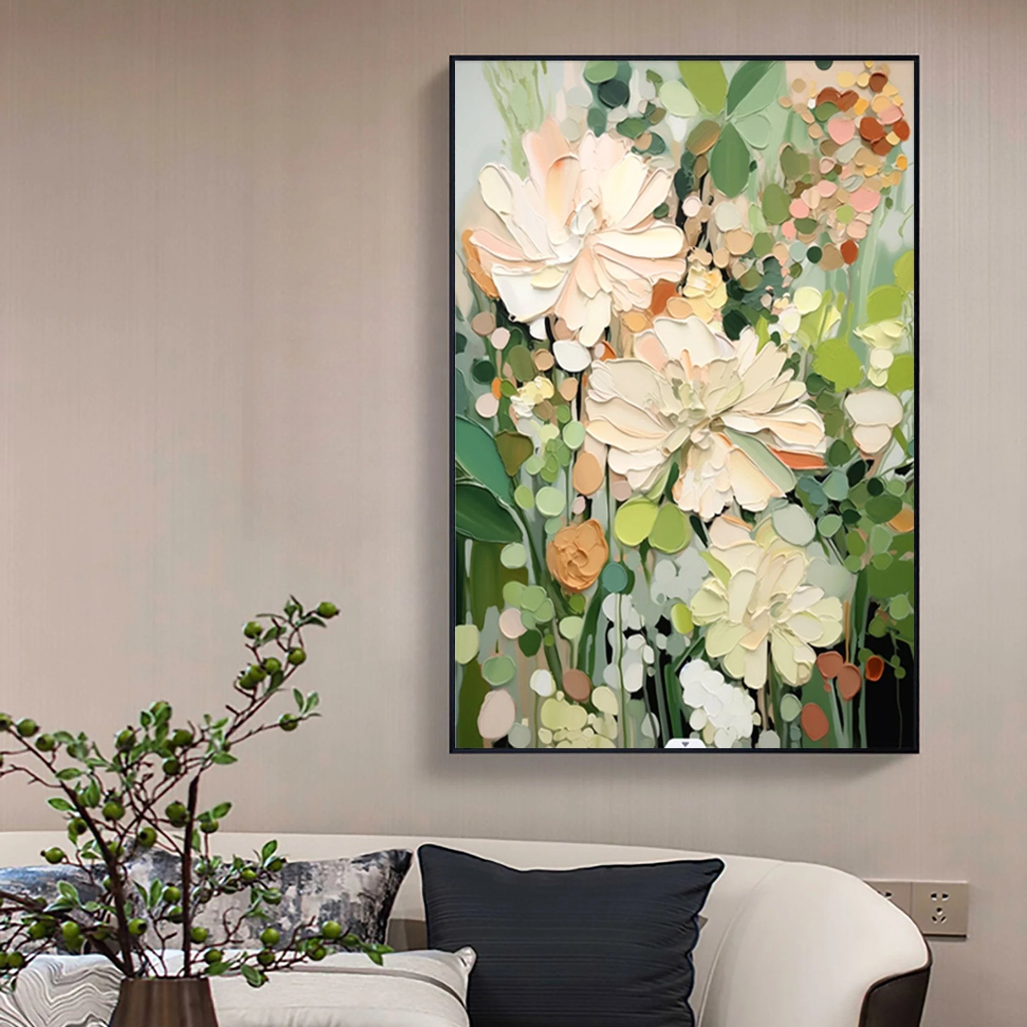 Multicolor Garden Serenity Canvas Painting For Home Decoration - Artwallpainting