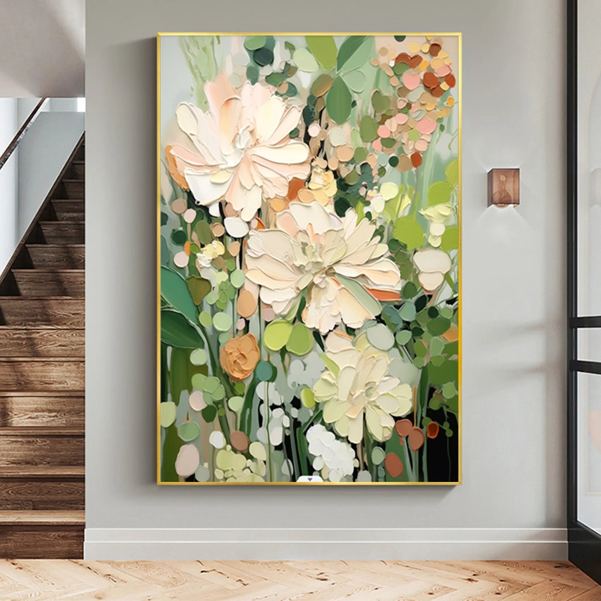 Multicolor Garden Serenity Canvas Painting For Home Decoration - Artwallpainting