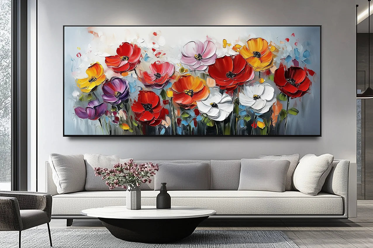Multicolor Garden Symphony - Colorful Textured Wall Art For Modern Decor - Artwallpainting