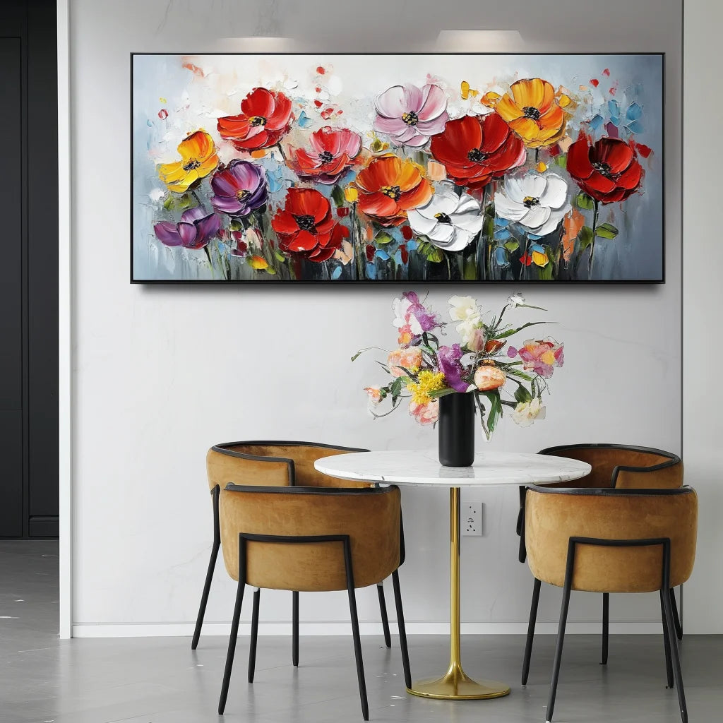 Multicolor Garden Symphony - Colorful Textured Wall Art For Modern Decor - Artwallpainting