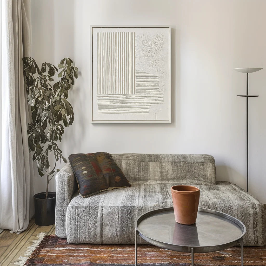 Multicolor Geometric 3D Textured Painting - Silent Structure - Artwallpainting