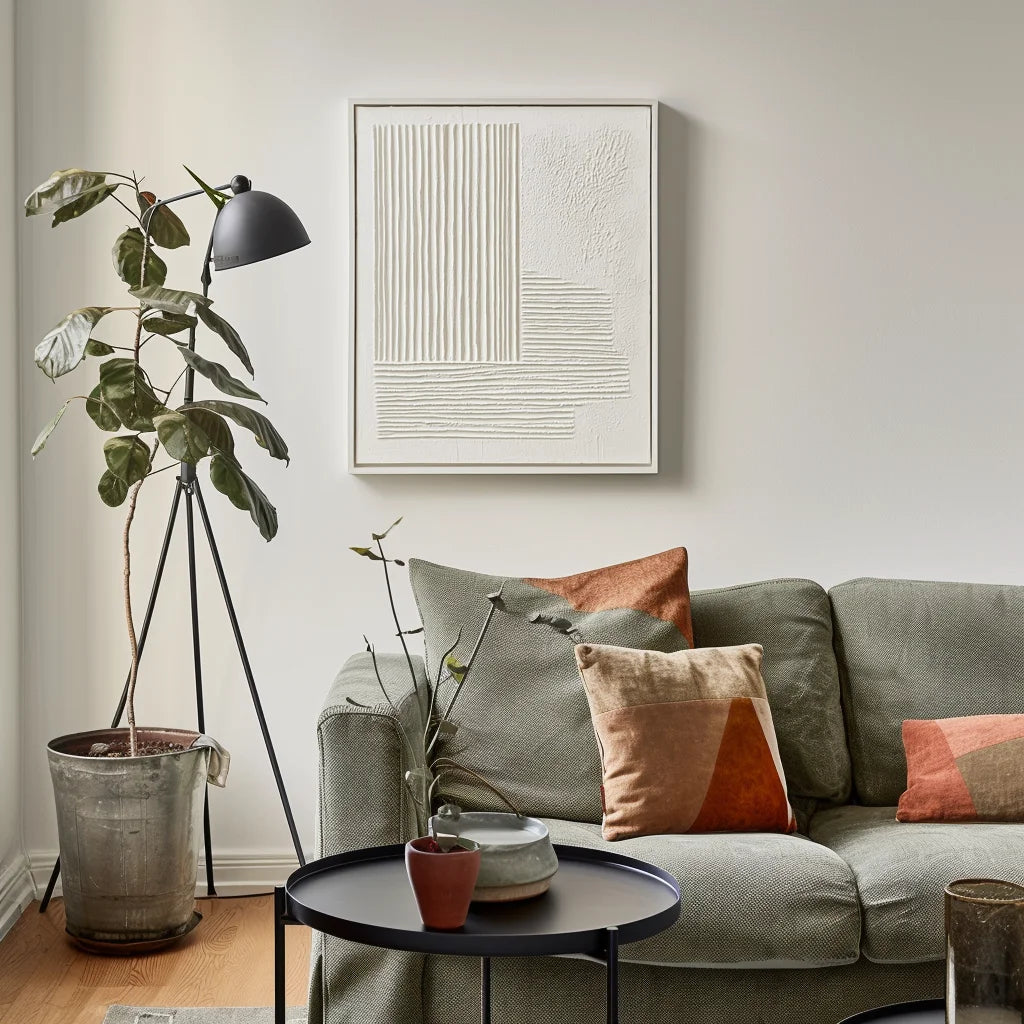Multicolor Geometric 3D Textured Painting - Silent Structure - Artwallpainting
