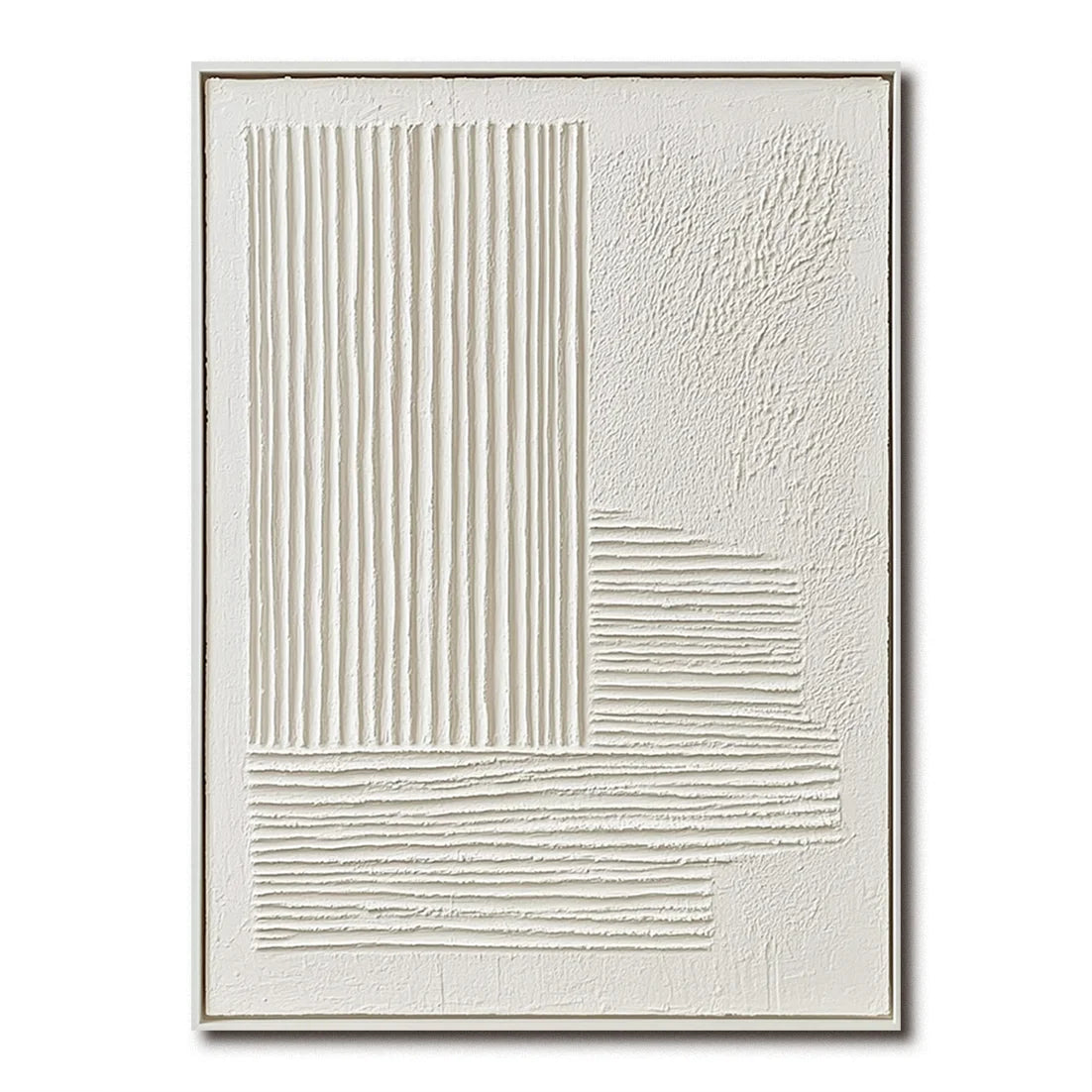 Multicolor Geometric 3D Textured Painting - Silent Structure - Artwallpainting