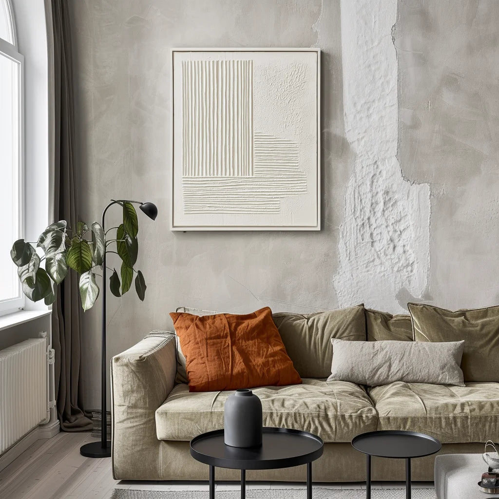Multicolor Geometric 3D Textured Painting - Silent Structure - Artwallpainting
