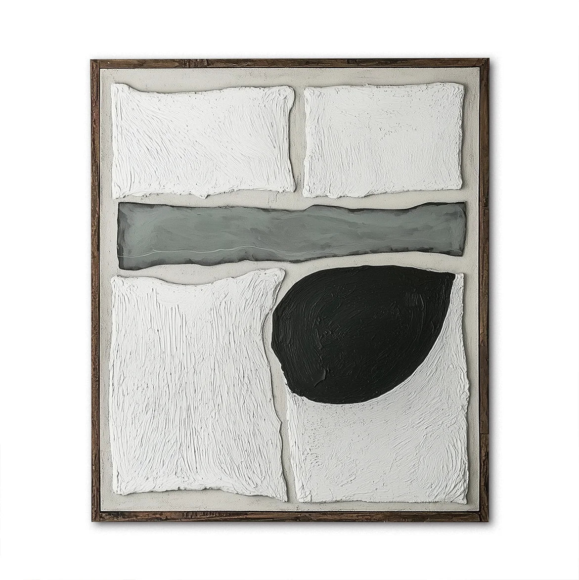 Multicolor Geometric Abstract Oil Painting - Quiet Geometry - Artwallpainting