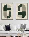Multicolor Geometric Harmony Modern Minimalist Canvas Art Set Of 2 - Artwallpainting