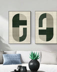 Multicolor Geometric Harmony Modern Minimalist Canvas Art Set Of 2 - Artwallpainting