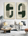 Multicolor Geometric Harmony Modern Minimalist Canvas Art Set Of 2 - Artwallpainting