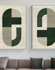 Multicolor Geometric Harmony Modern Minimalist Canvas Art Set Of 2 - Artwallpainting
