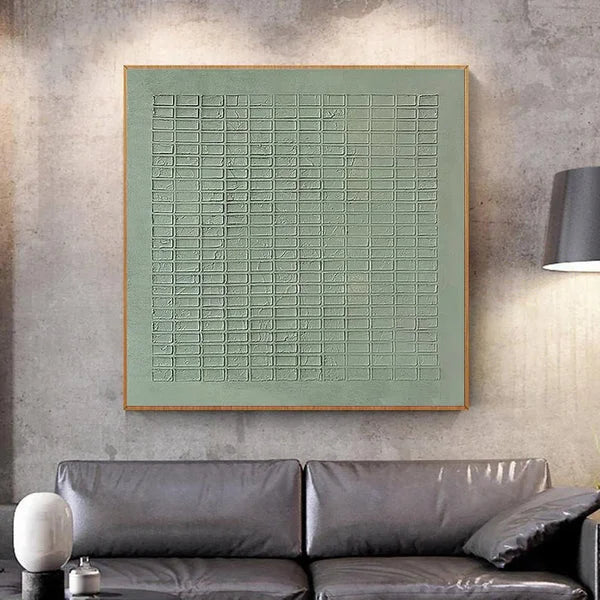 Multicolor Geometric Textured Canvas Wall Art In Blue-Green - Artwallpainting